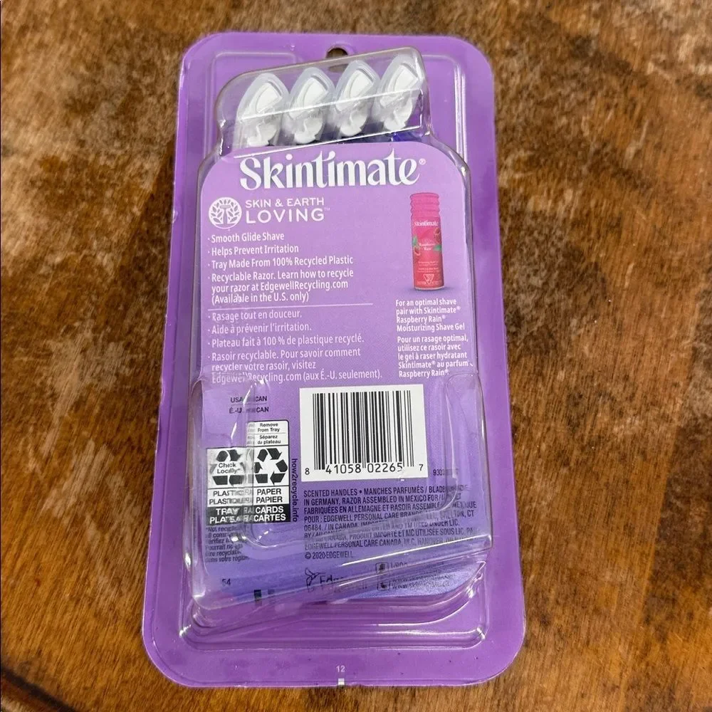 Skintimate Razors Women 4 Blades Exotic Violet Blooms Scented 4 Blades